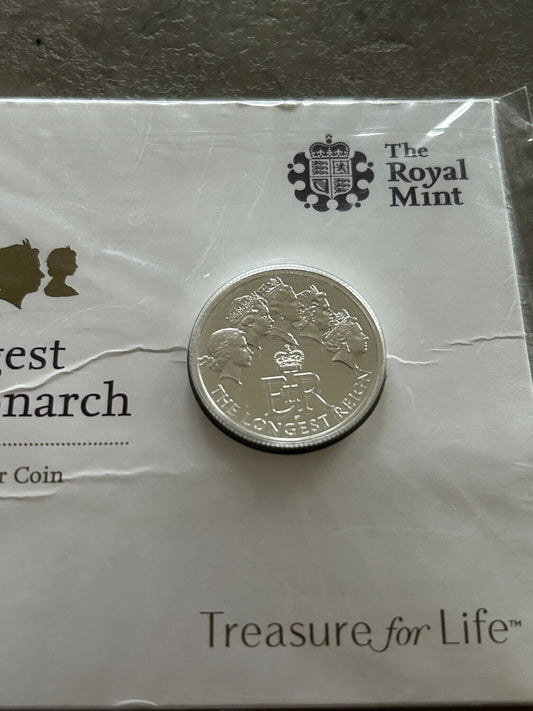 2015 Longest Reign £20 BU Silver Coin