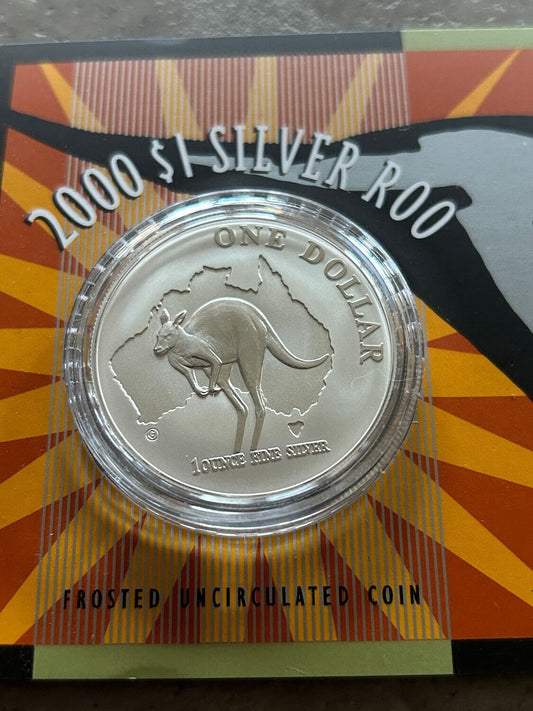 2000 Australian $1 Silver Roo Coin