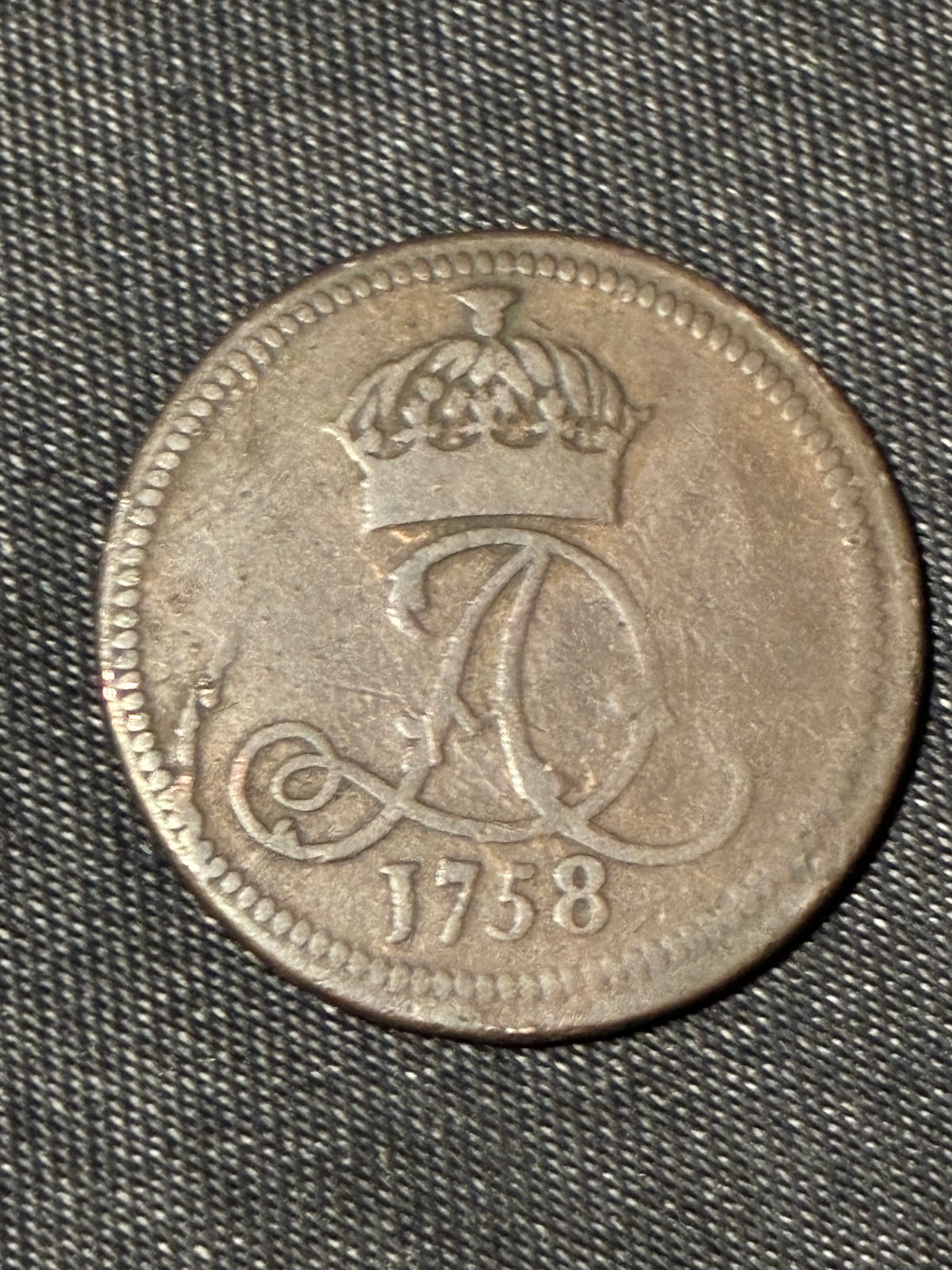 1758 Isle of Man James Murray Copper Penny