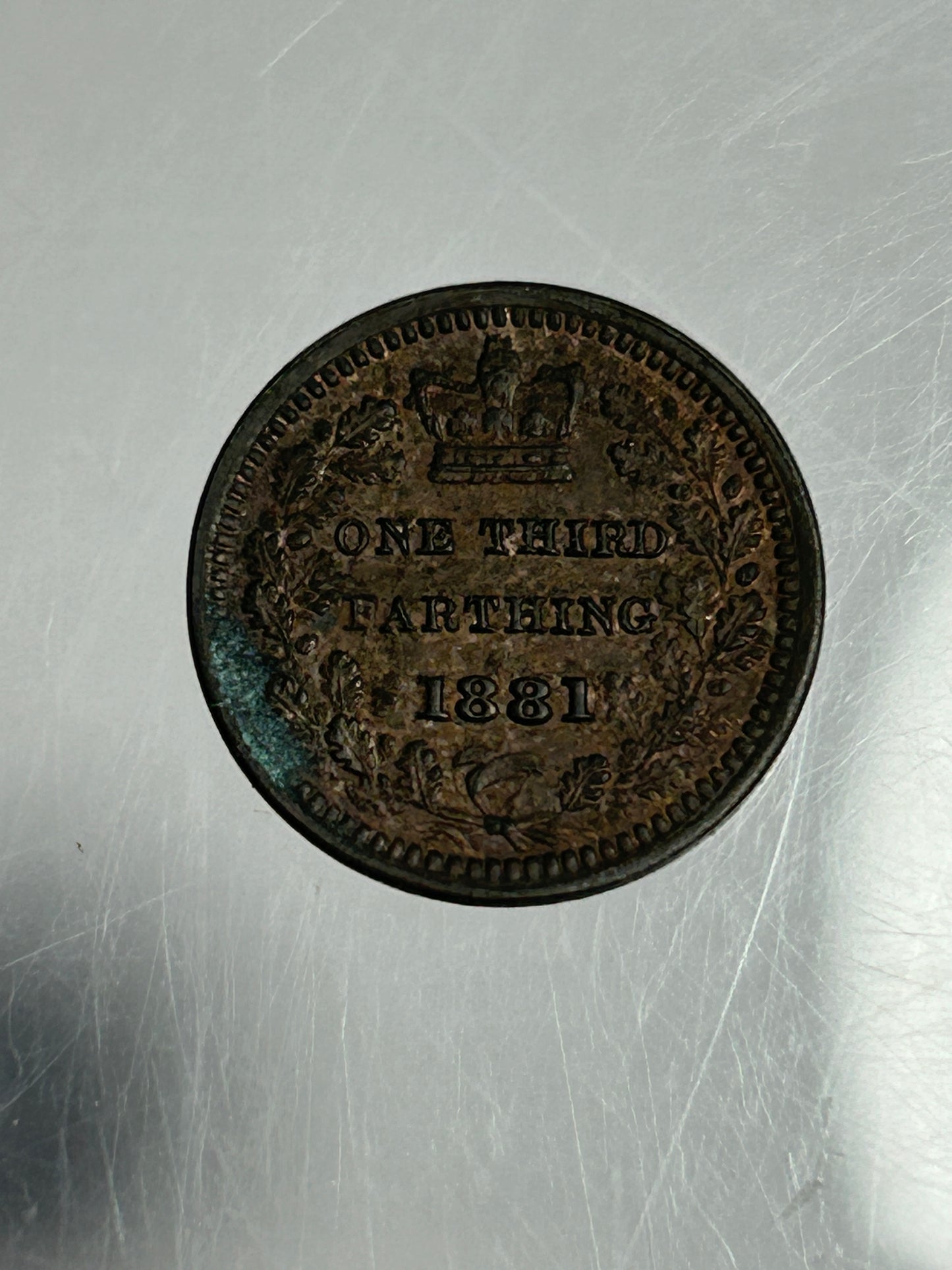 1881 Malta 1/3 Farthing