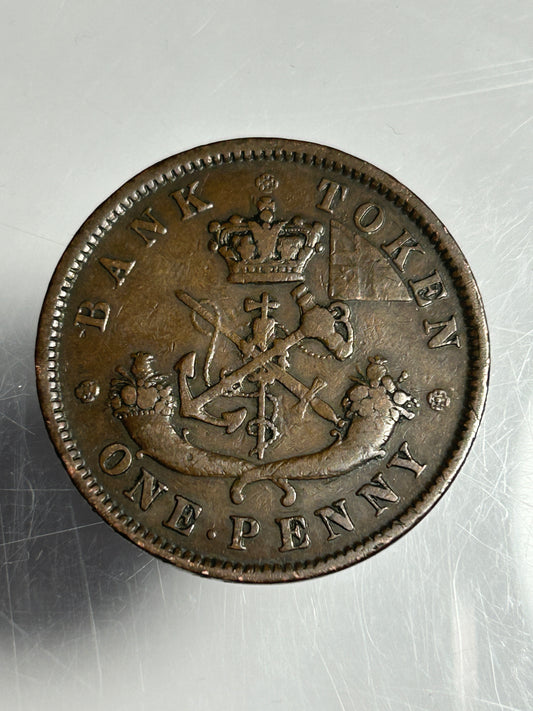 1850 Canada One Penny Token