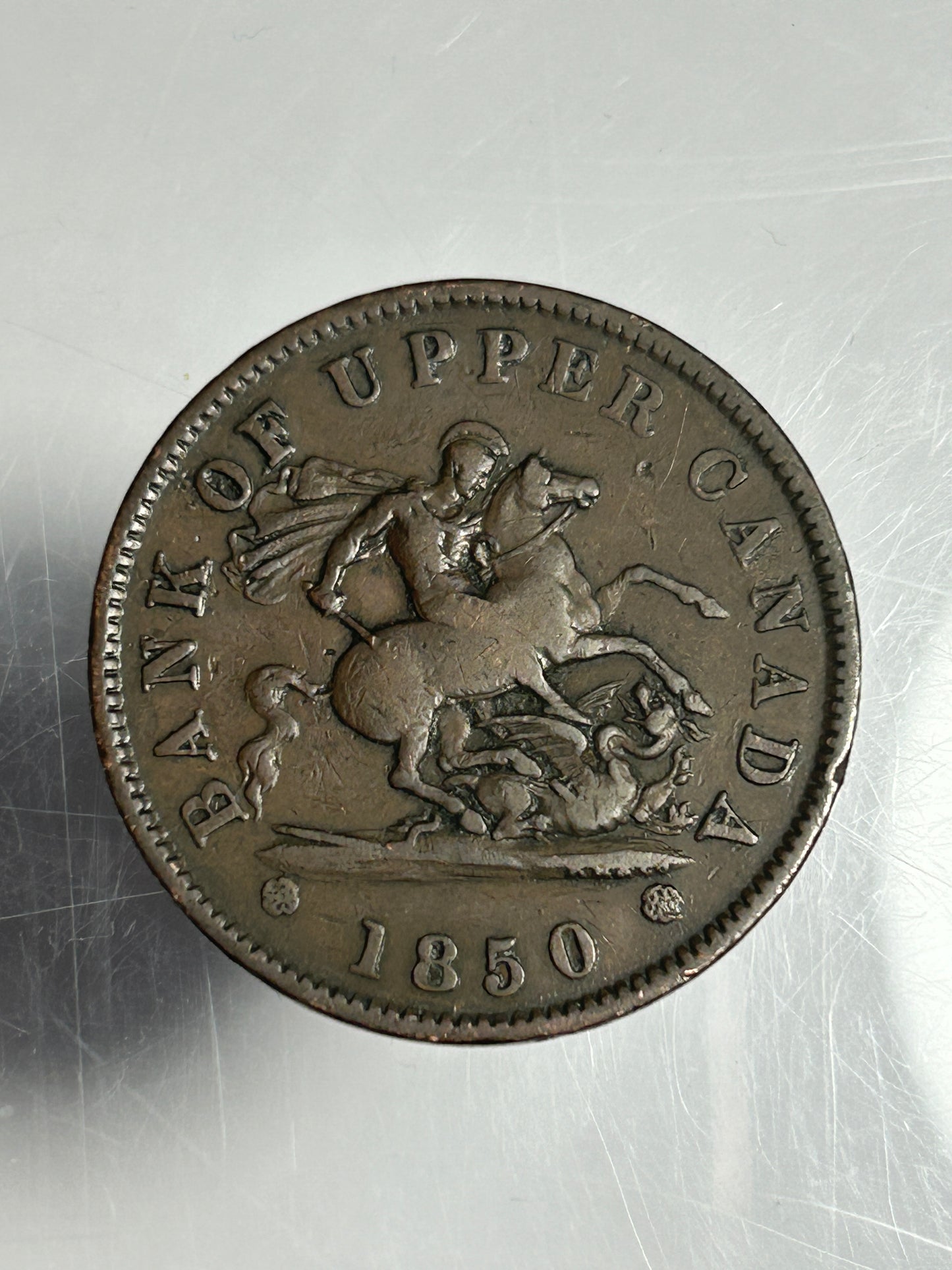 1850 Canada One Penny Token
