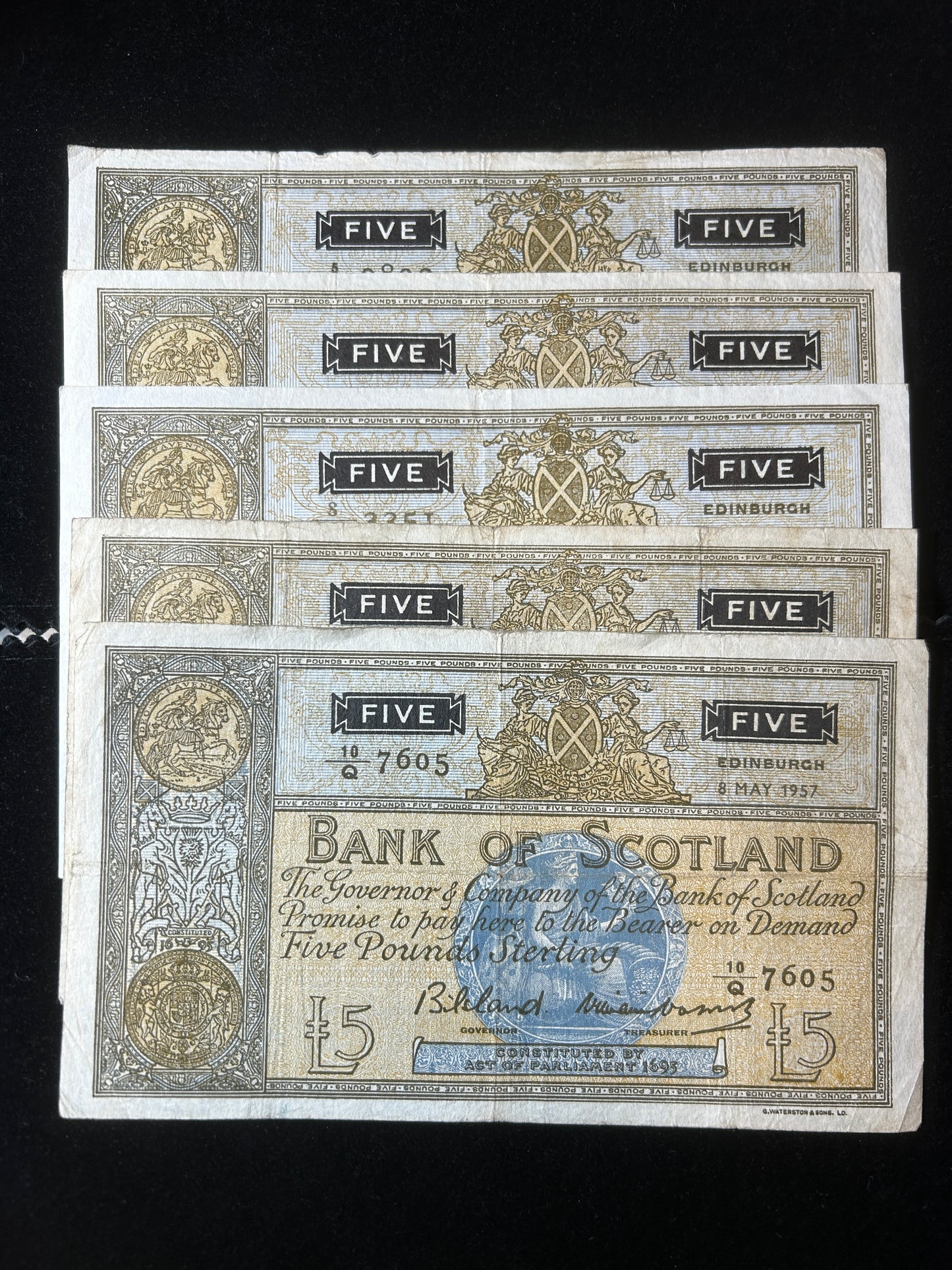 1957 Bank of Scotland £5 Notes