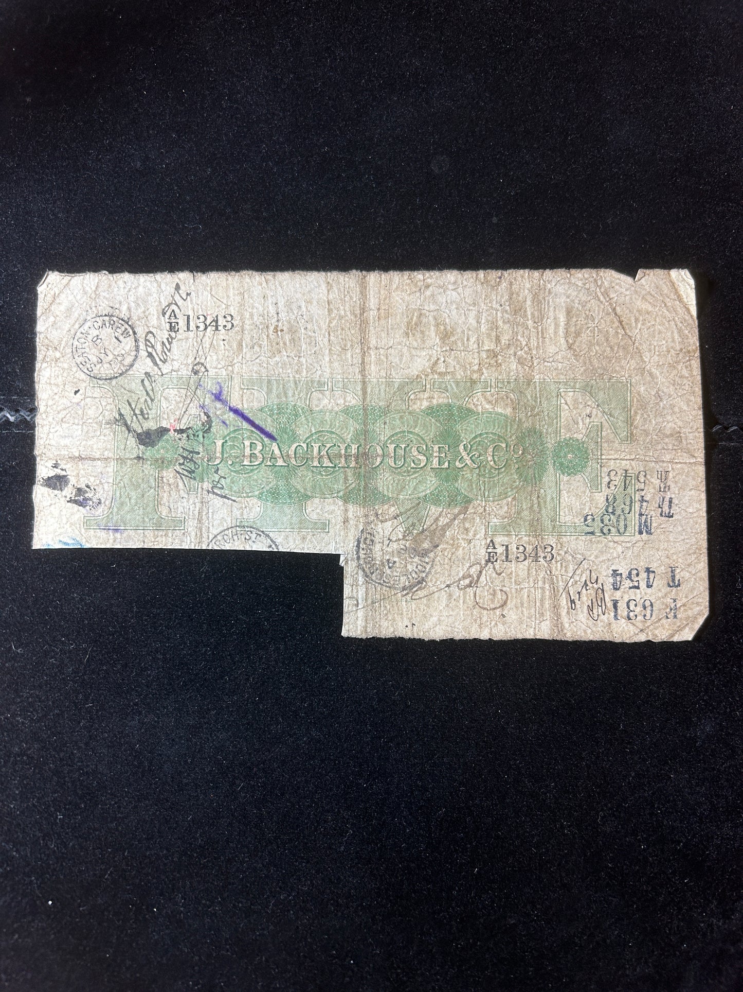 1888 Stockton on Tees Bank Provincial £5 Note