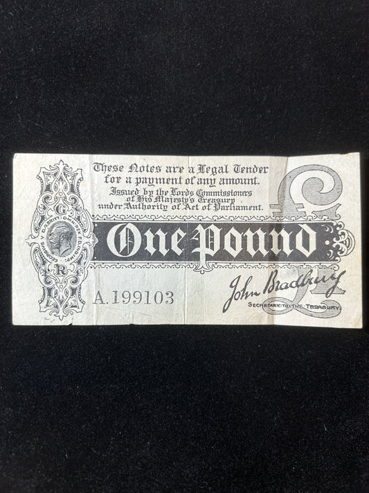 1914 One Pound Note Bradbury