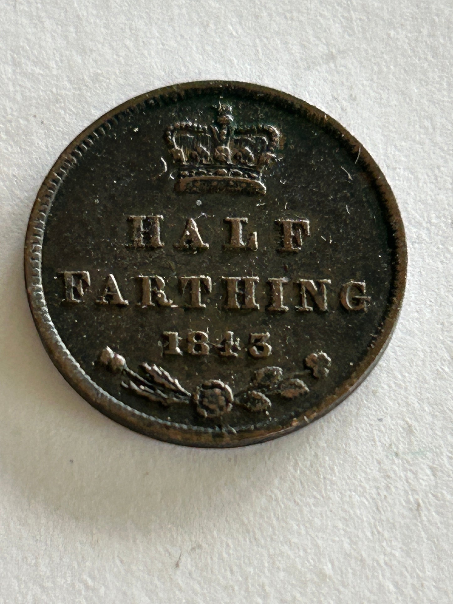 1843 Queen Victoria Half Farthing