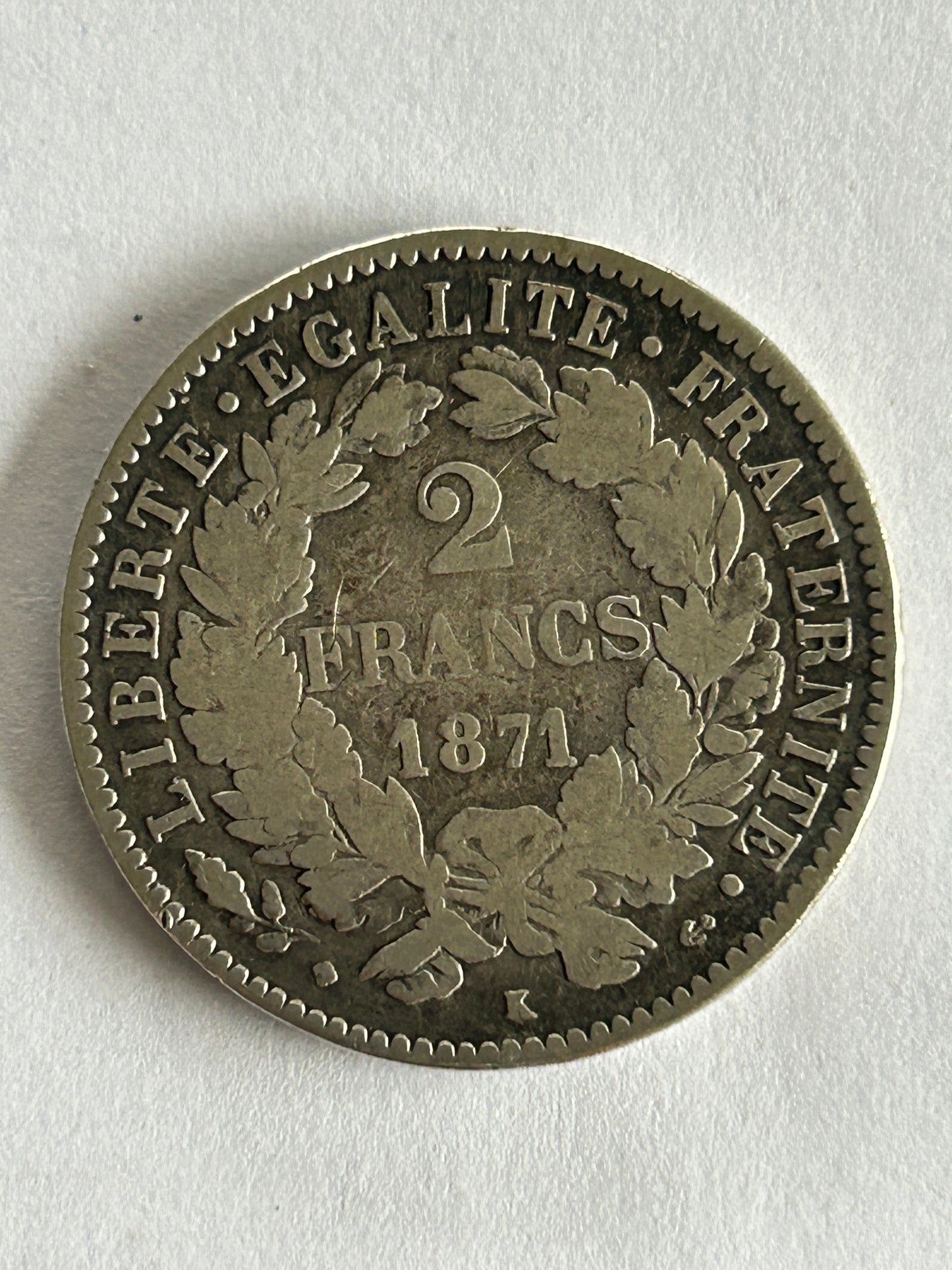 1871 2 Francs Third Republic