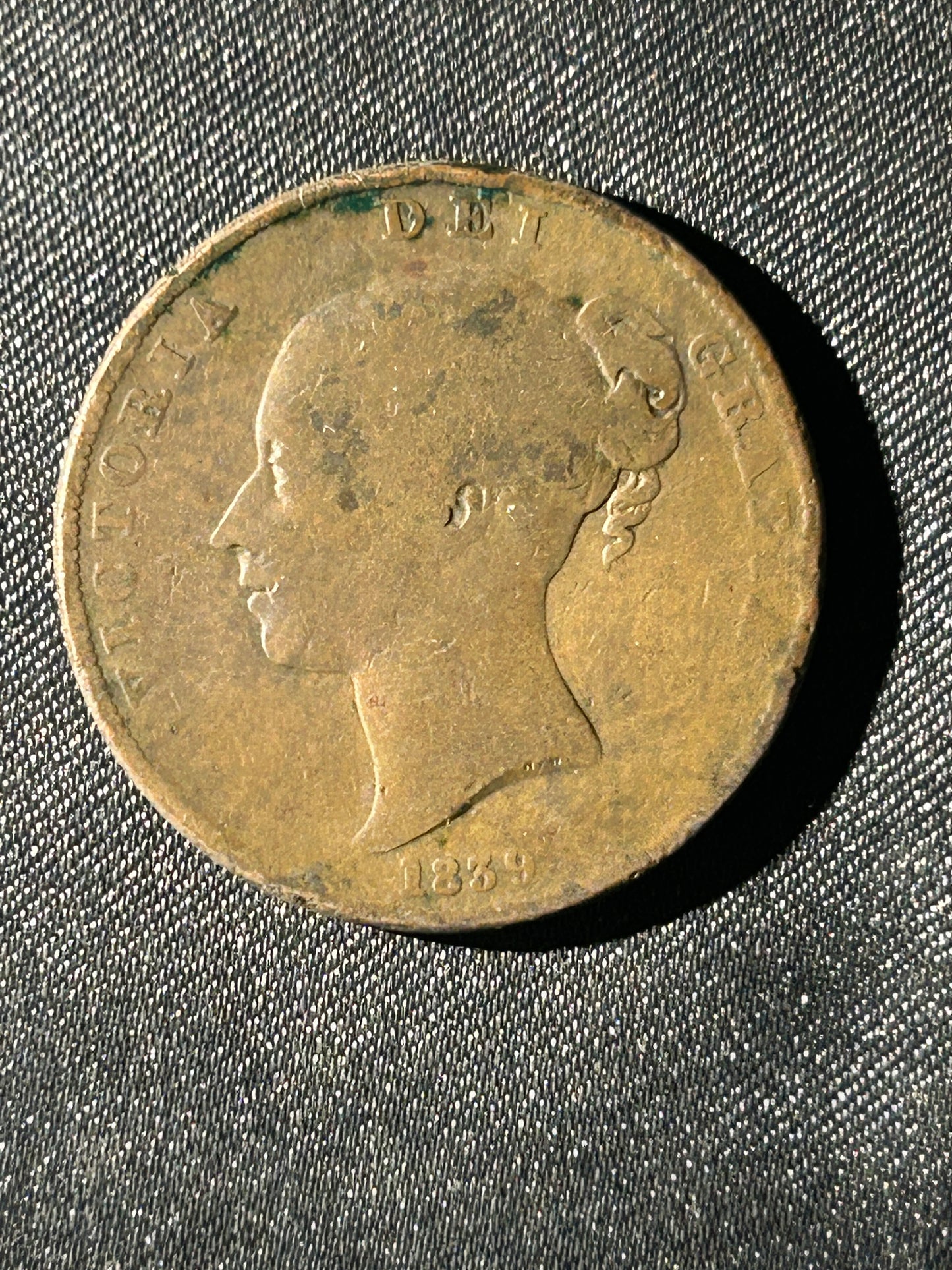 1839 Queen Victoria Isle of Man Penny