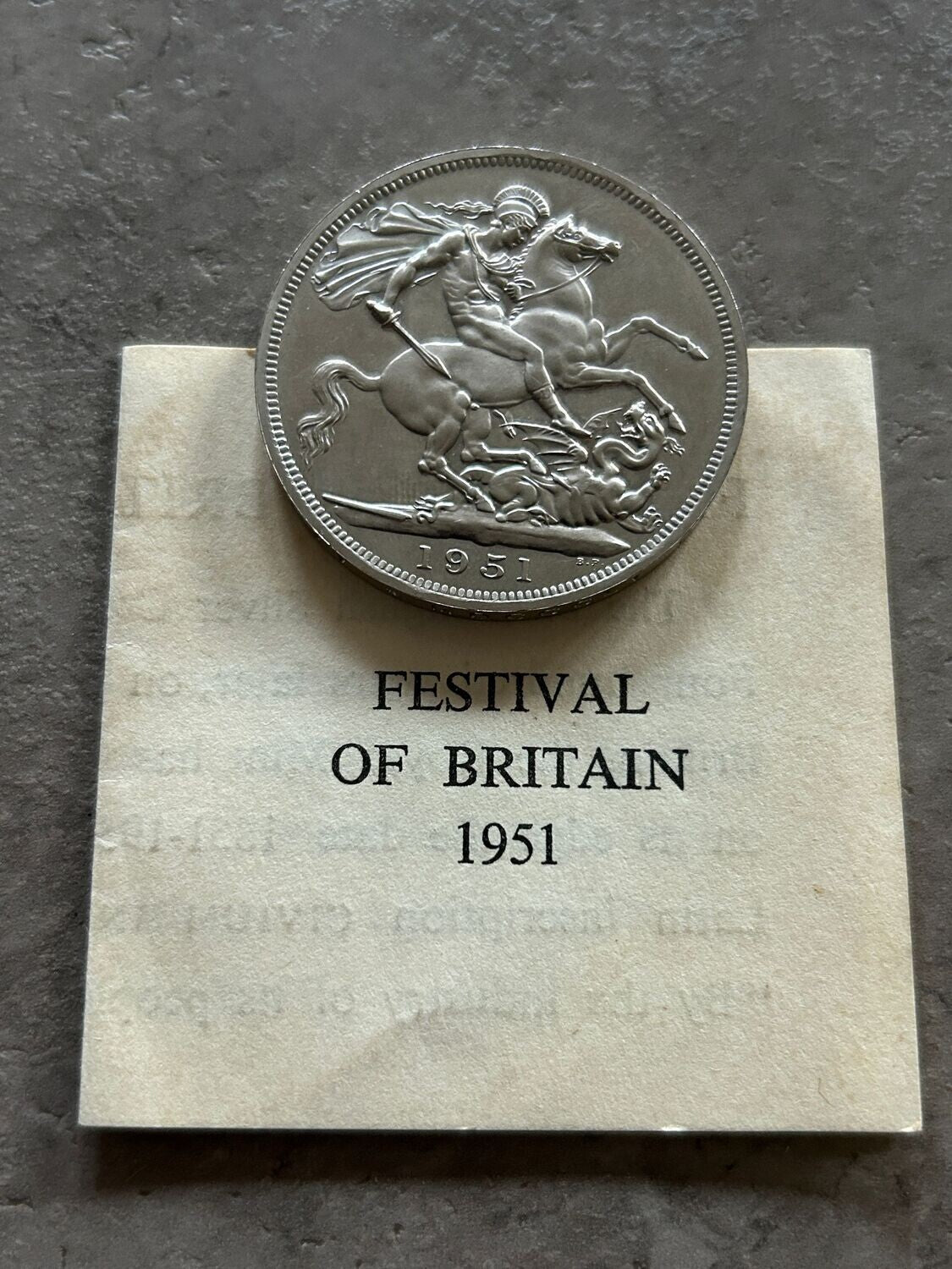 1951 festival of Britain Coin with certificate in original box