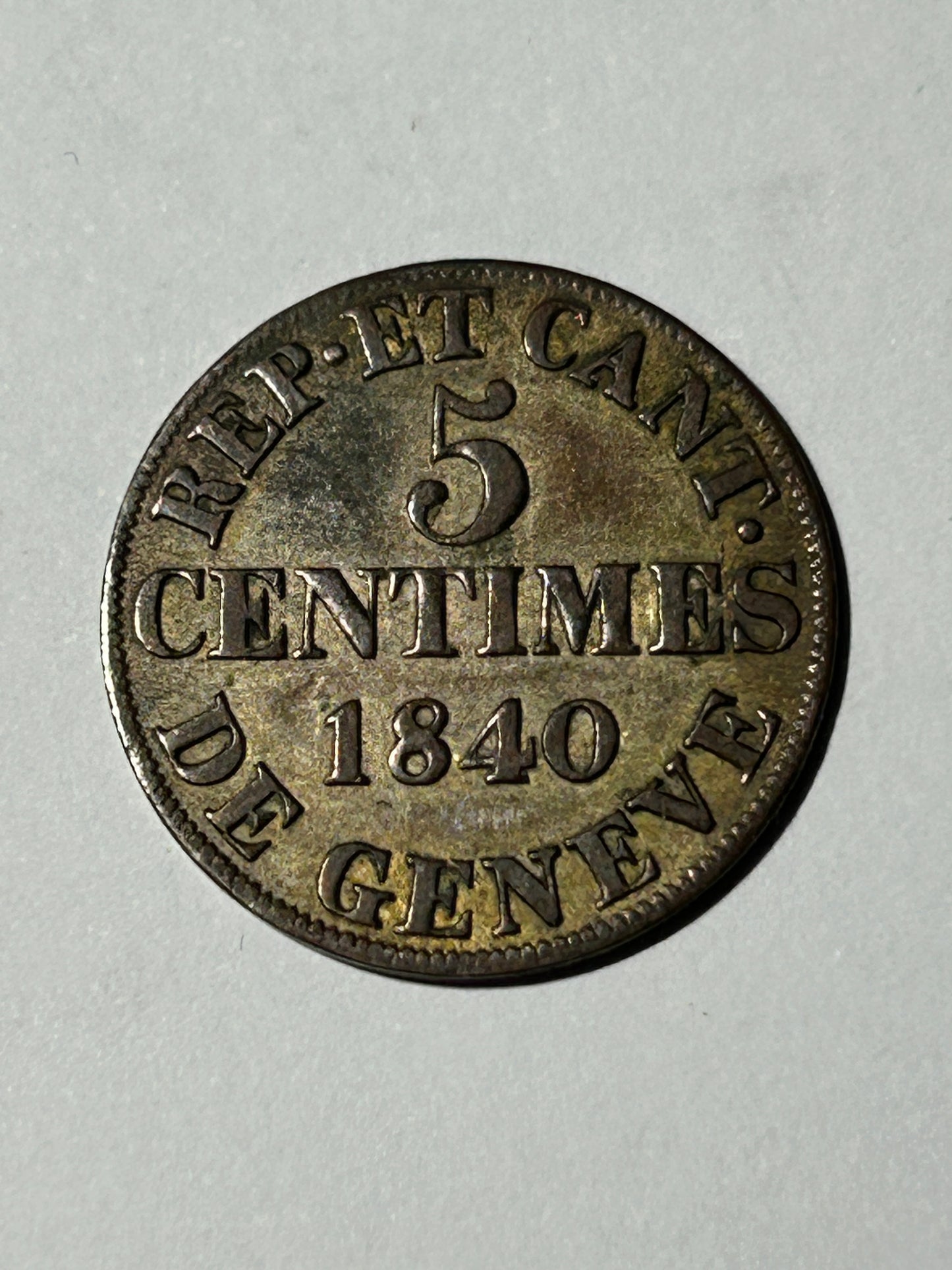 1840 Geneva 5 Centimes