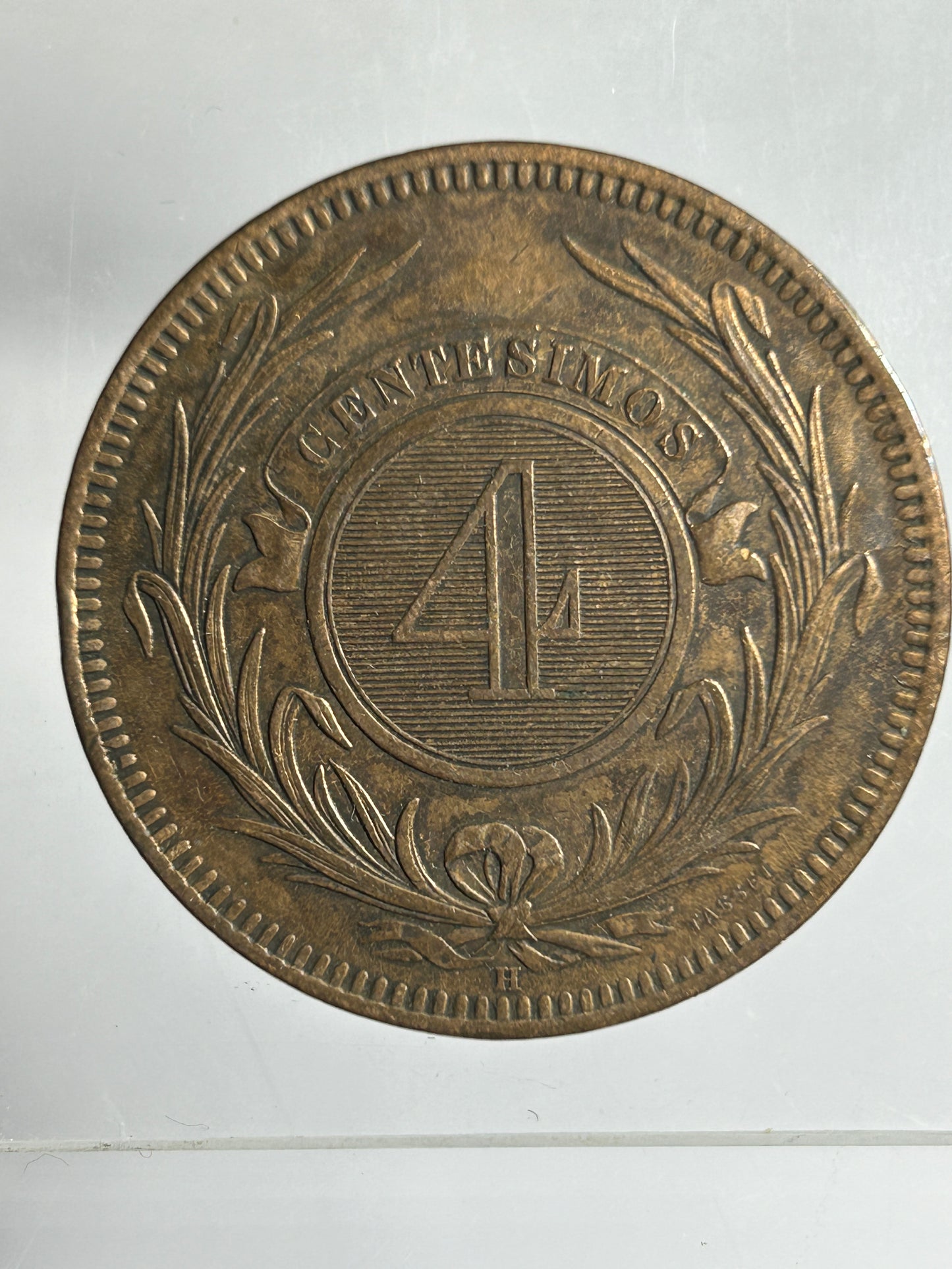 1869 Uruguay 4 Centesimos