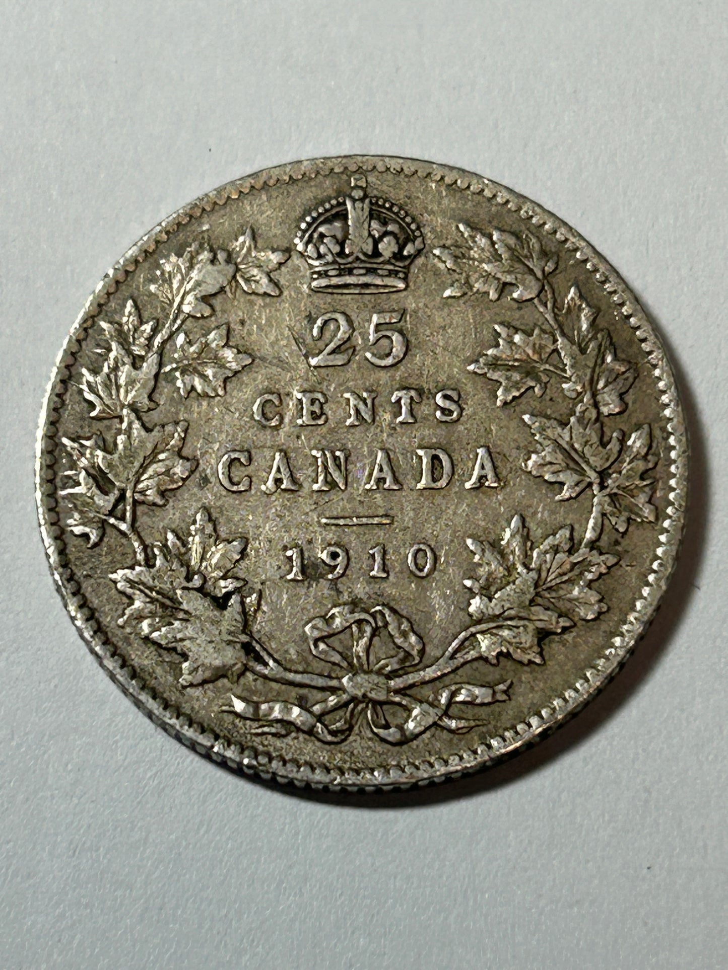 1910 Edward VII 25 Cents Canada
