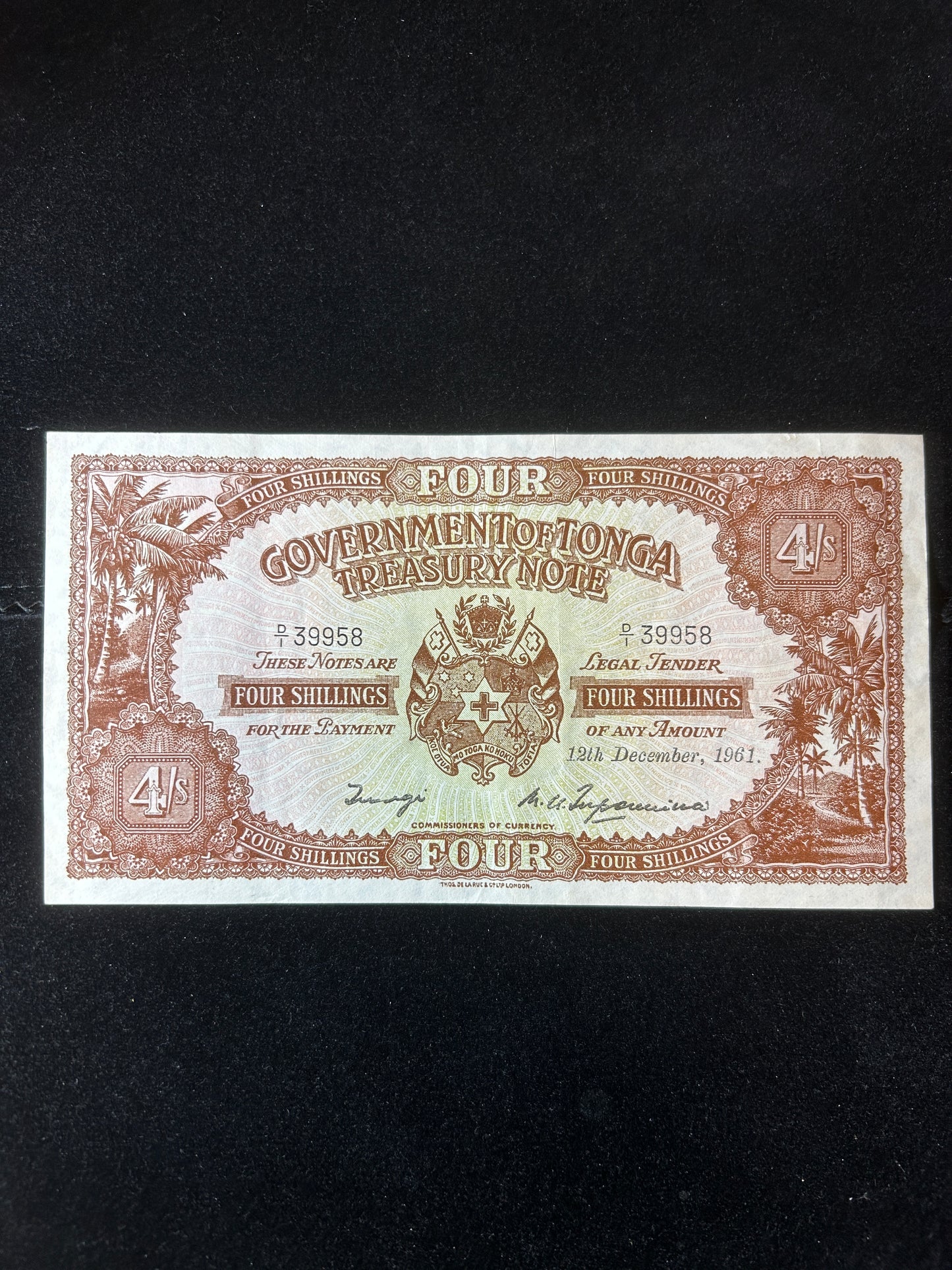 1961 Government of Tonga Treasury Note