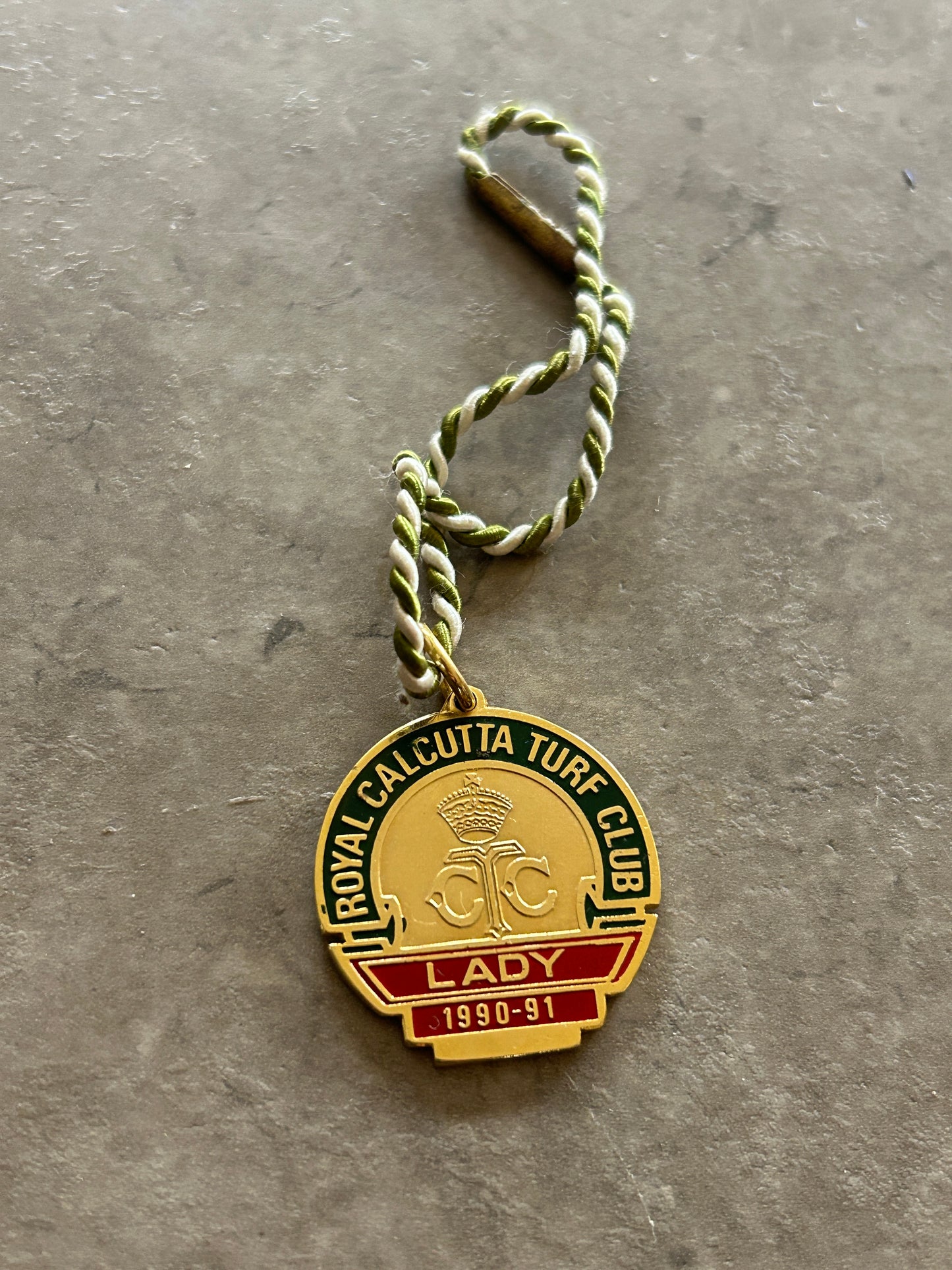 1990-1991 royal Calcutta Turf Club Racing Badge