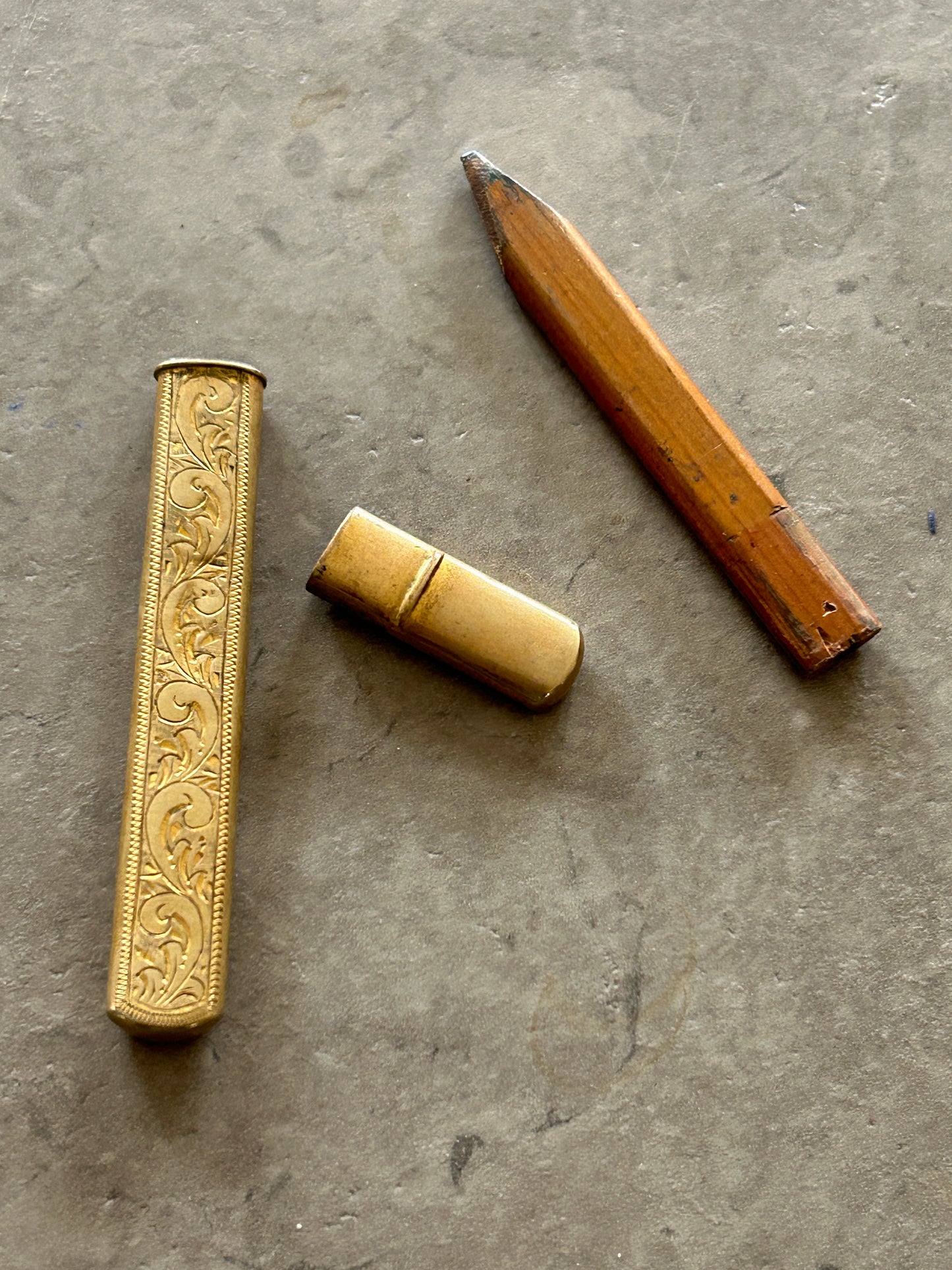 Gold Plated Joiners Pencil and Pencil Holder