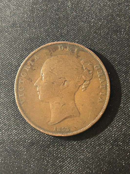 1853 Queen Victoria Young Head Penny